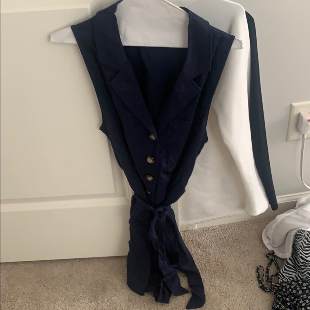 Kittenish Navy Romper